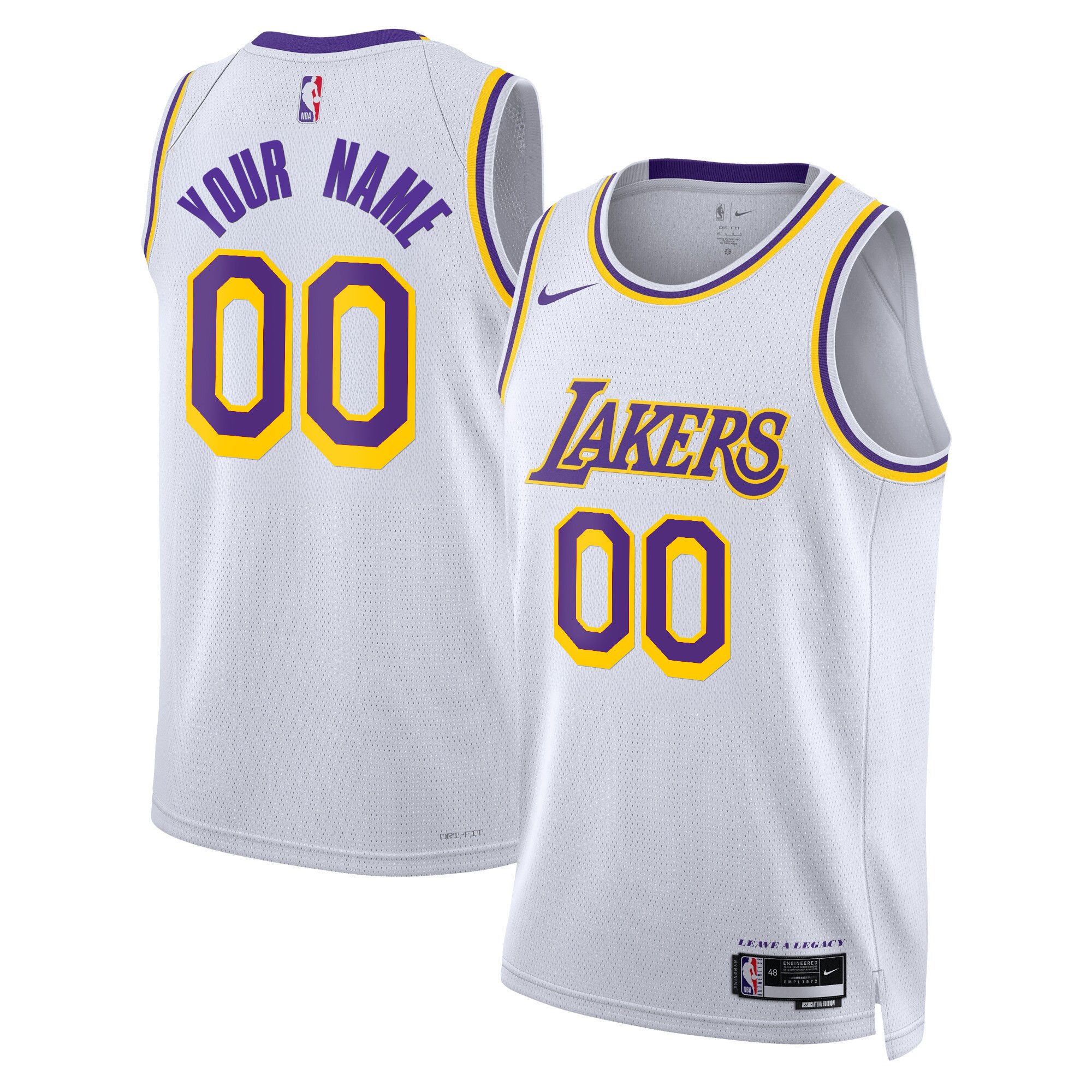 Men Los Angeles Lakers White 2025 Nike Swingman Custom NBA Jersey->customized nba jersey->Custom Jersey